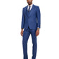 2 PC Solid Satin Peak Lapel Double Breasted Suit