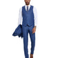 2 PC Solid Satin Peak Lapel Double Breasted Suit