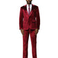 3 PC Solid Textured Peak Lapel Suit