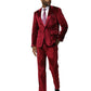 3 PC Solid Textured Peak Lapel Suit