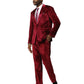 3 PC Solid Textured Peak Lapel Suit