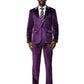 3 PC Solid Textured Peak Lapel Suit