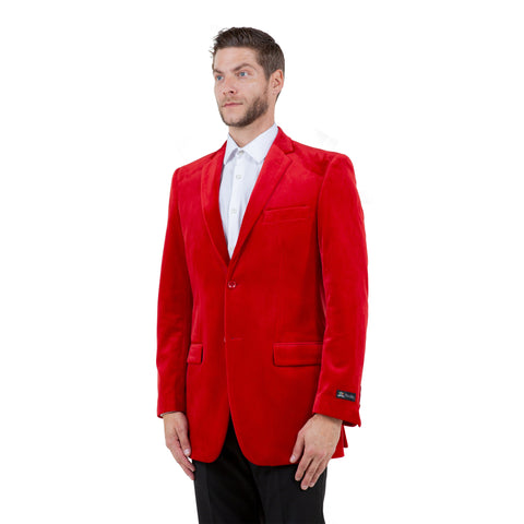 Men's Modern Fit Velvet Blazer Only