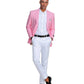 Solid Linen Look Notch Lapel Blazer Jacket