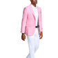 Solid Linen Look Notch Lapel Blazer Jacket