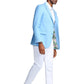 Solid Linen Look Notch Lapel Blazer Jacket