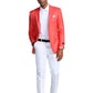 Solid Linen Look Notch Lapel Blazer Jacket