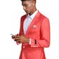 Solid Linen Look Notch Lapel Blazer Jacket