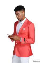 Solid Linen Look Notch Lapel Blazer Jacket