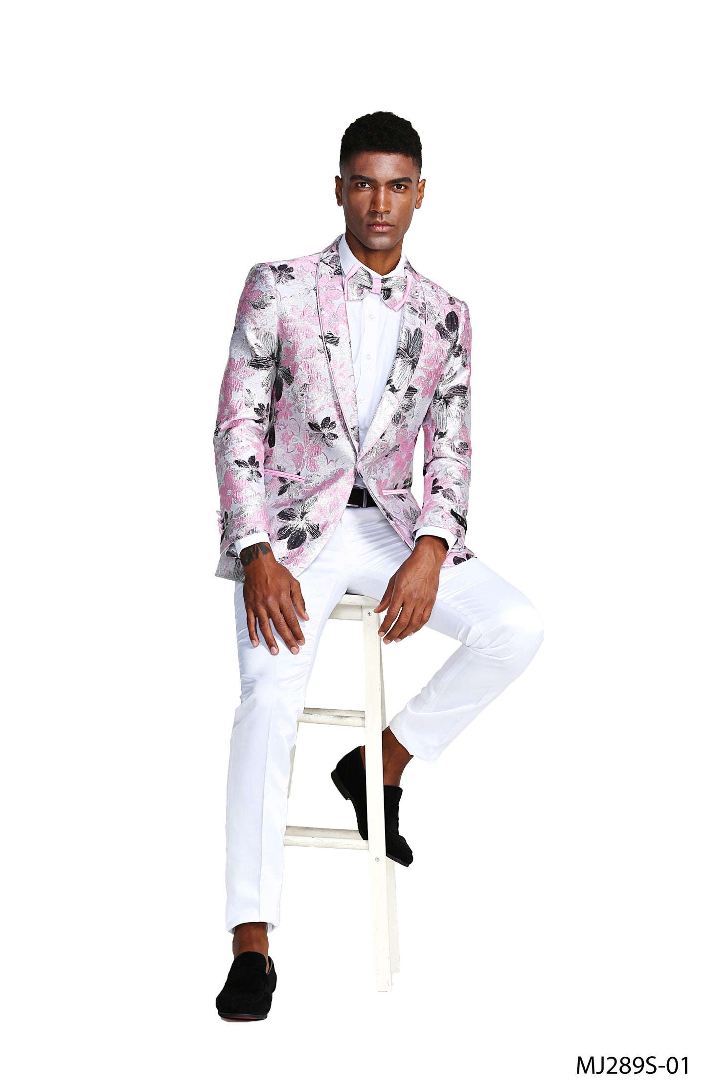 Shawl Collar Blazer Jacket with Bowtie