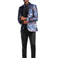 Mens Satin Shawl Lapel Blazer Only Floral Pattern