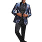 Mens Satin Shawl Lapel Blazer Only Floral Pattern