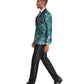 Mens Satin Shawl Lapel Blazer Only Floral Pattern