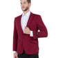 Mens Peak Lapel Blazer Only Solid Pattern