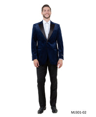 Men's Modern Fit Sport Coat w/ Satin Peak Lapel