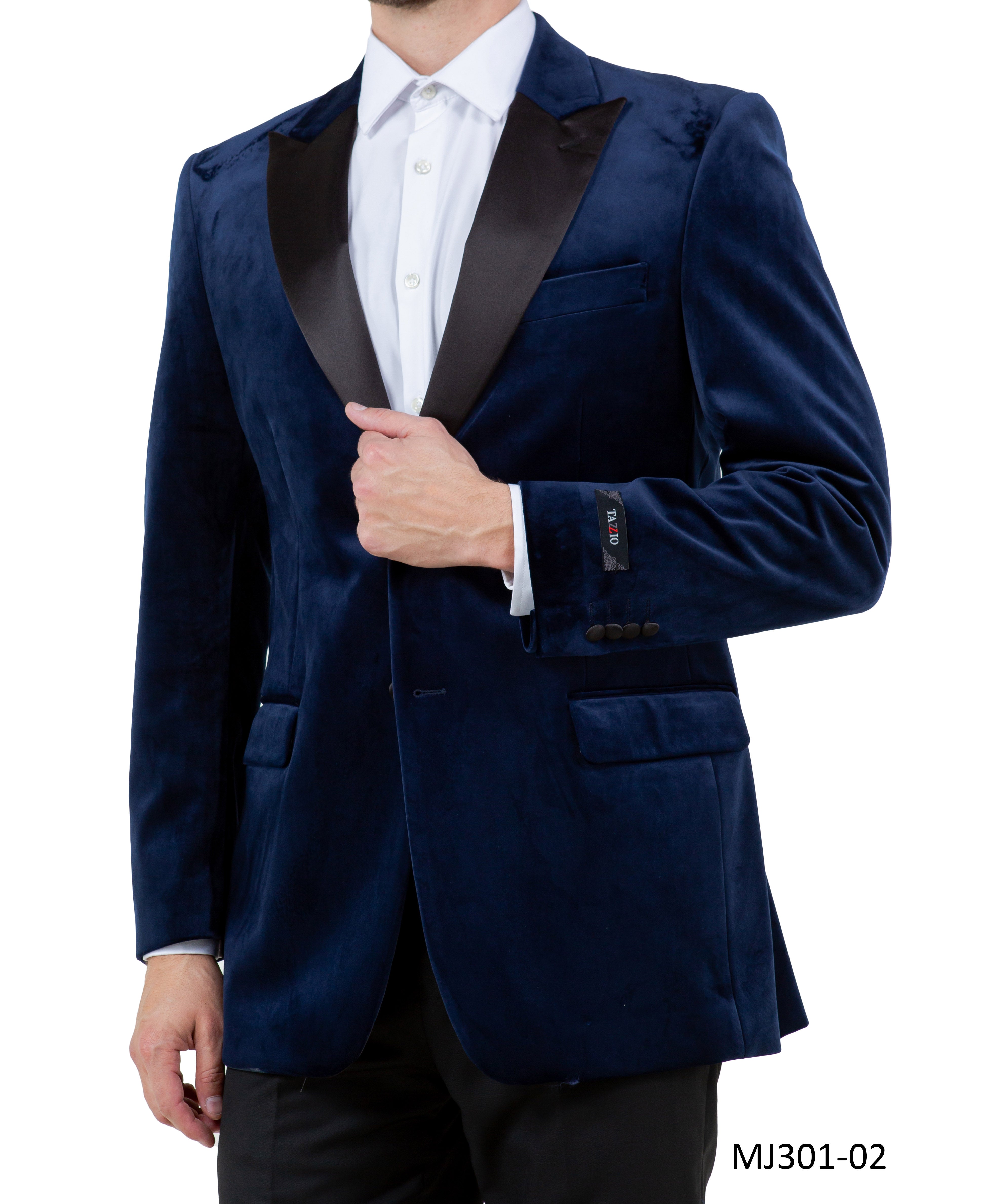 Men's Modern Fit Sport Coat w/ Satin Peak Lapel