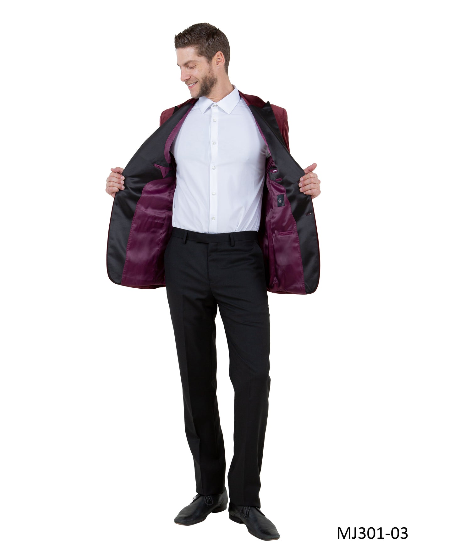 Men's Modern Fit Sport Coat w/ Satin Peak Lapel