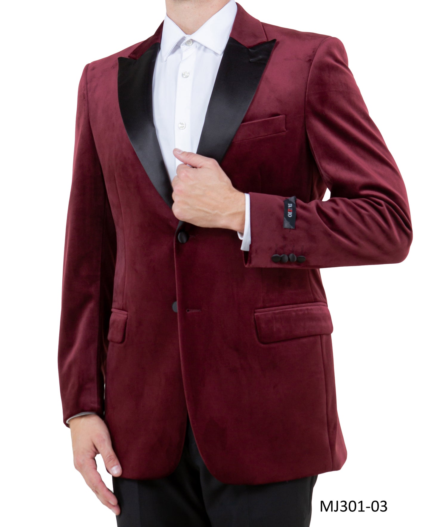 Men's Modern Fit Sport Coat w/ Satin Peak Lapel