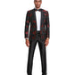 Men's Floral Slim-Fit Blazer w/ Satin Shawl Collar