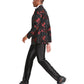 Men's Floral Slim-Fit Blazer w/ Satin Shawl Collar