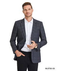 Men's Plaid Slim-Fit Blazer w/ Notch Lapel