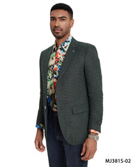 Men's Solid Textured Slim-Fit Blazer w/ Notch Lapel