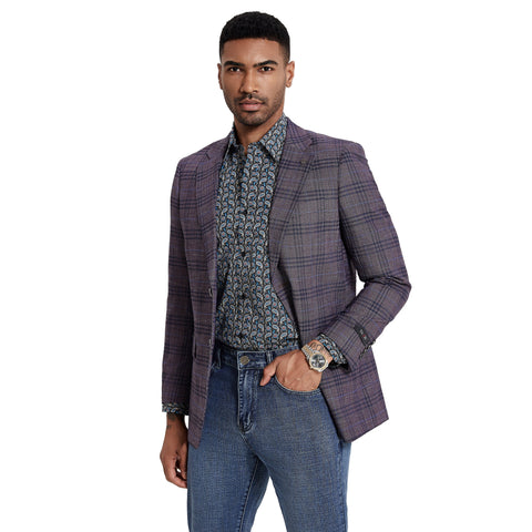 Men's Glen Plaid Jacket Blazer Only