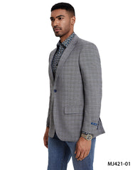 Men's Modern Fit Madras Sport Coat w/ Notch Lapel