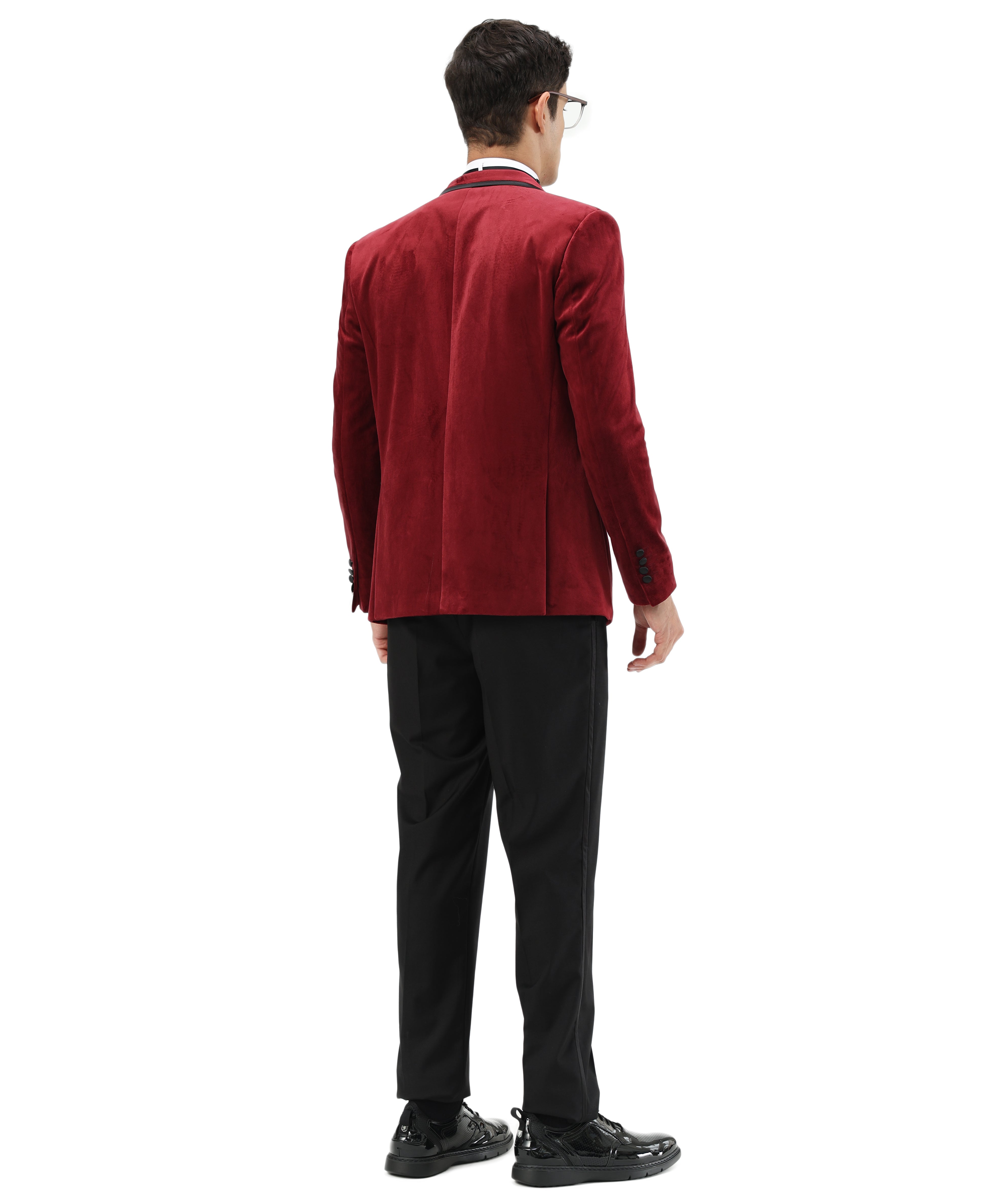 Men's Hybrid Fit Velvet Sport Coat w/ Satin Peak Lapel