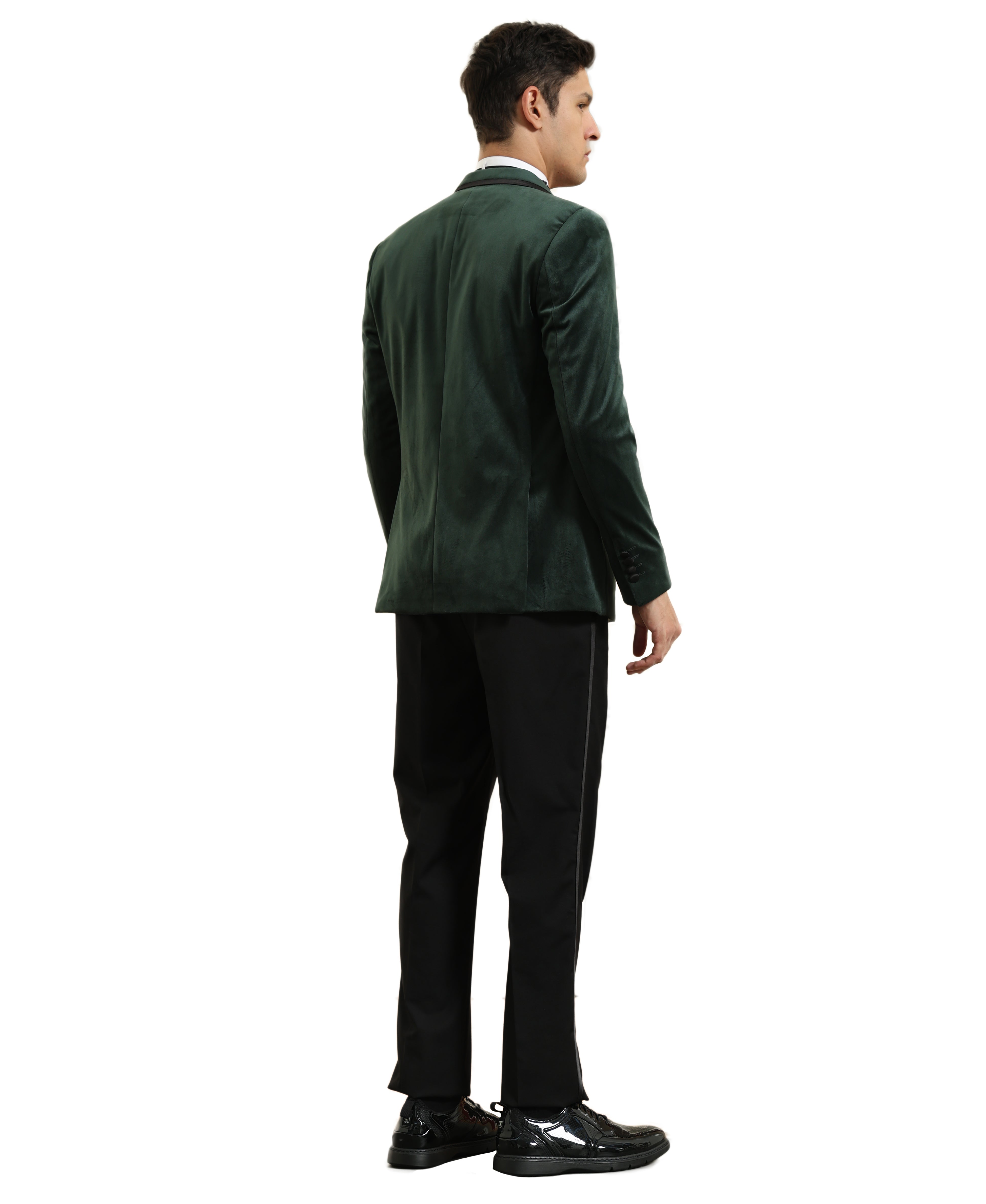 Men's Hybrid Fit Velvet Sport Coat w/ Satin Peak Lapel
