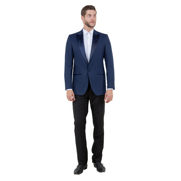 Men's Tailored-Fit Suits Separates Tuxedo Jacket w/ Peak Lapel