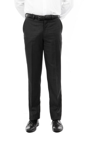 Slim Fit Hemmed Bottom Dress Pants Solid Black