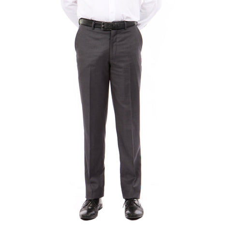 Slim Fit Hemmed Bottom Dress Pants Solid DK Grey