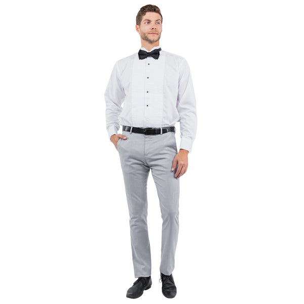 Men's Tailored-Fit Suits Separates Tuxedo Pants w/ Satin Side Stripe