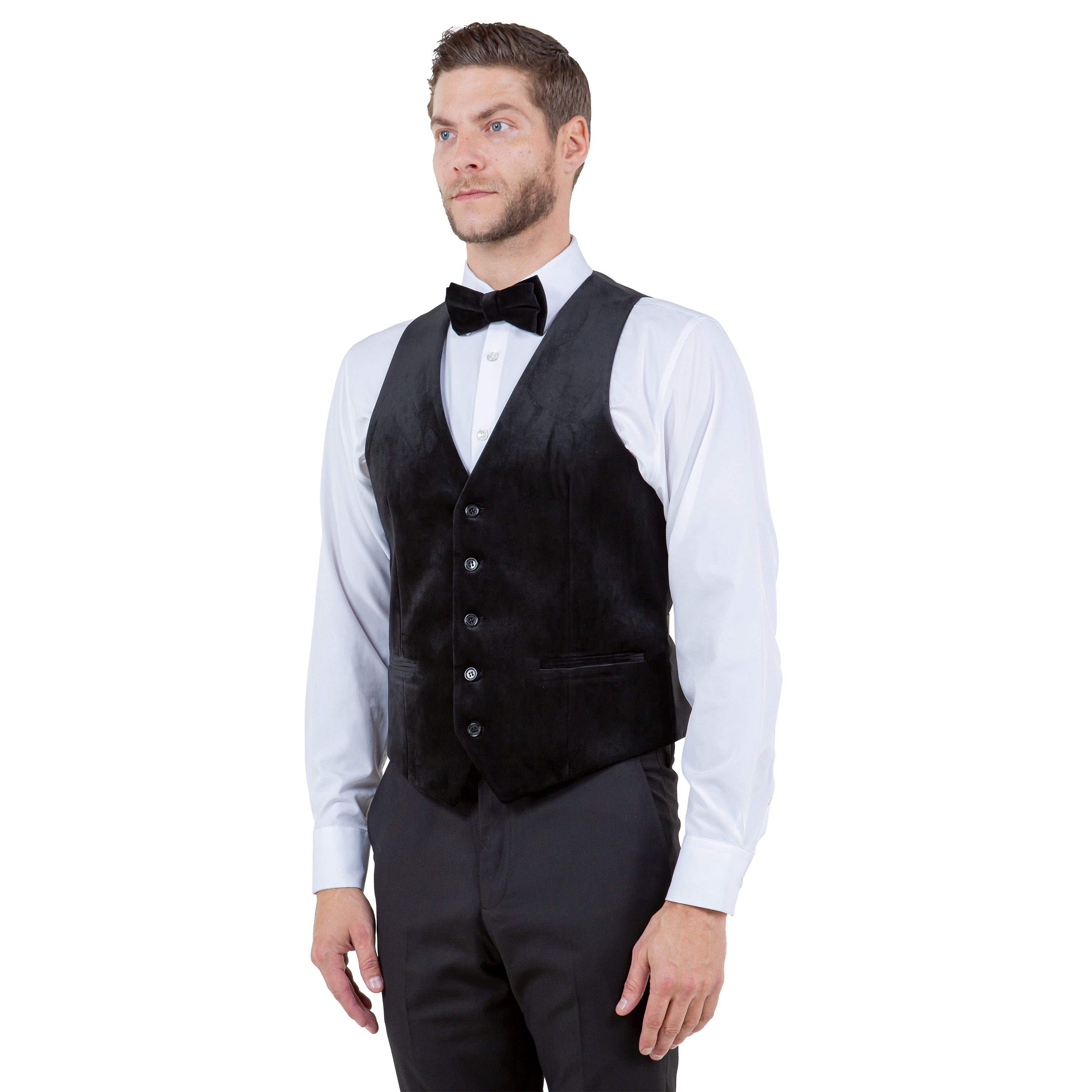 Men's Slim-fit Velvet Suits Separates, Vest And Bowtie
