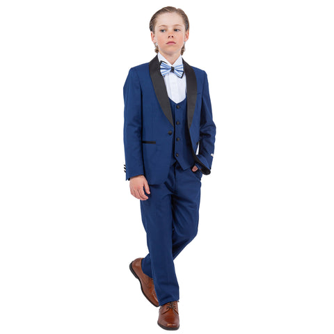 Boy's 5pc Solid Tuxedo W/ Dress Shirt And Bowtie