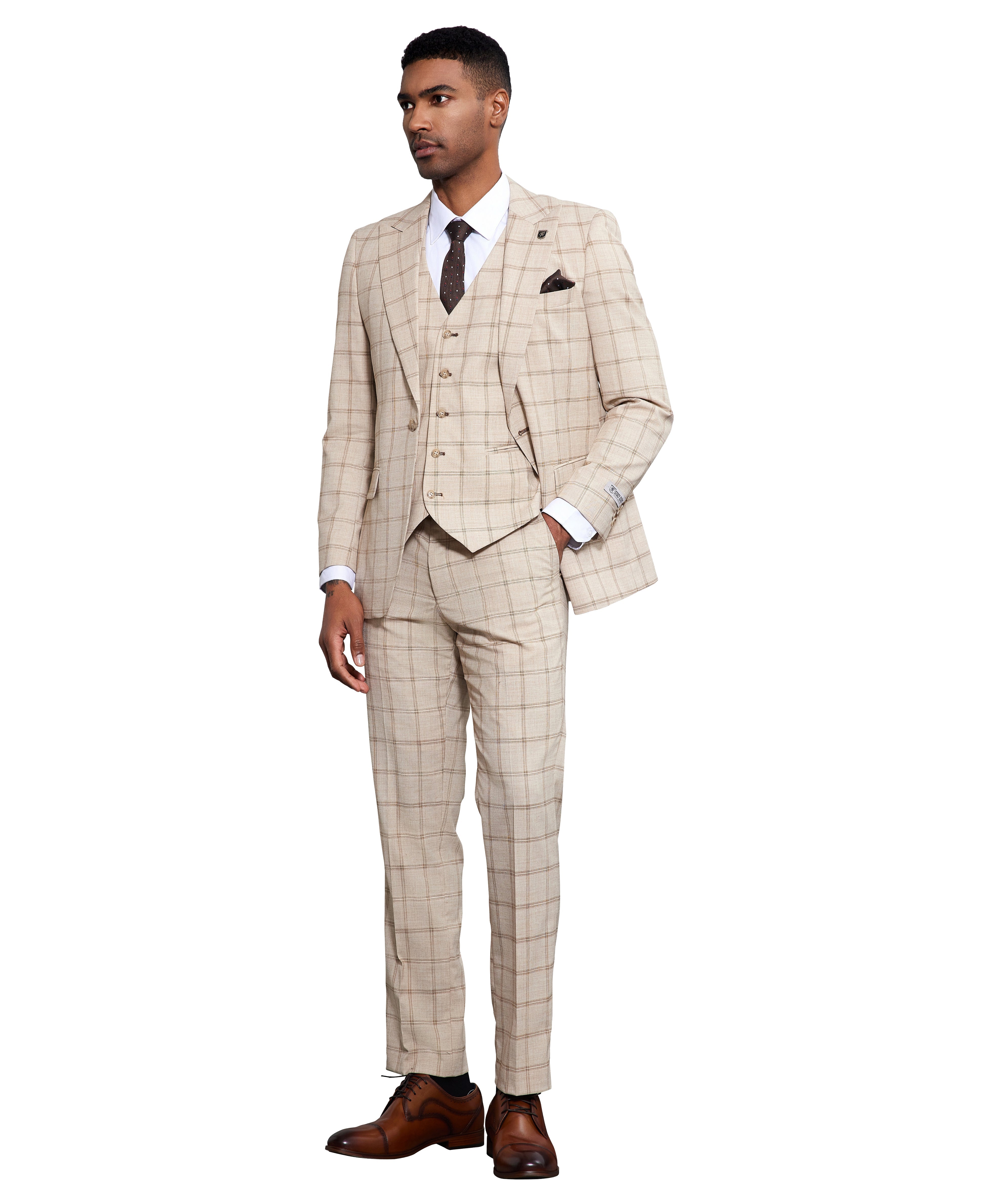 Mens-suit 3 PC Windowpane