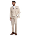 Stacy Adams Mens-suit 3 PC Windowpane