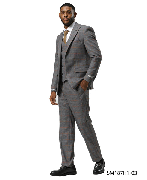 Mens-suit Windowpane by Modern