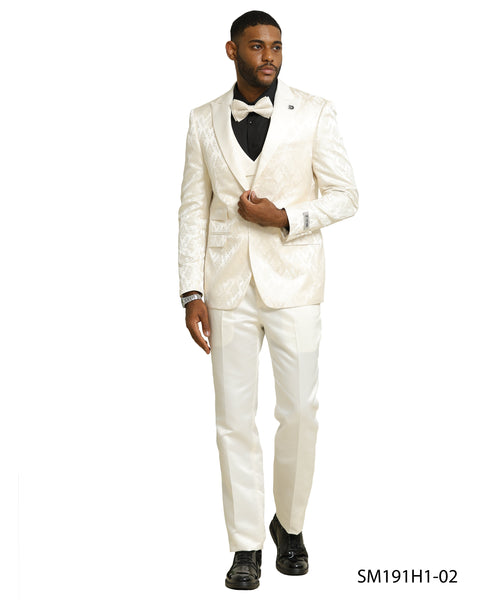 Mens-suit Satin Peak Lapel by Modern