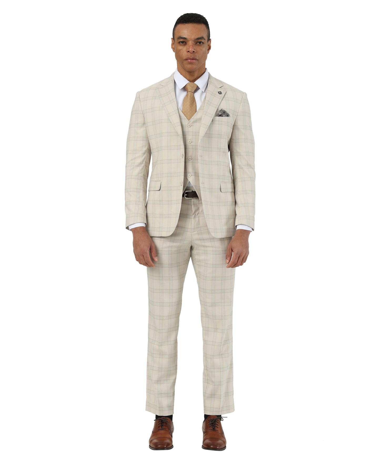 Mens-suit Plaid 3pc by Stacy Adams