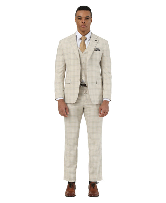 Mens-suit Plaid 3pc by Stacy Adams