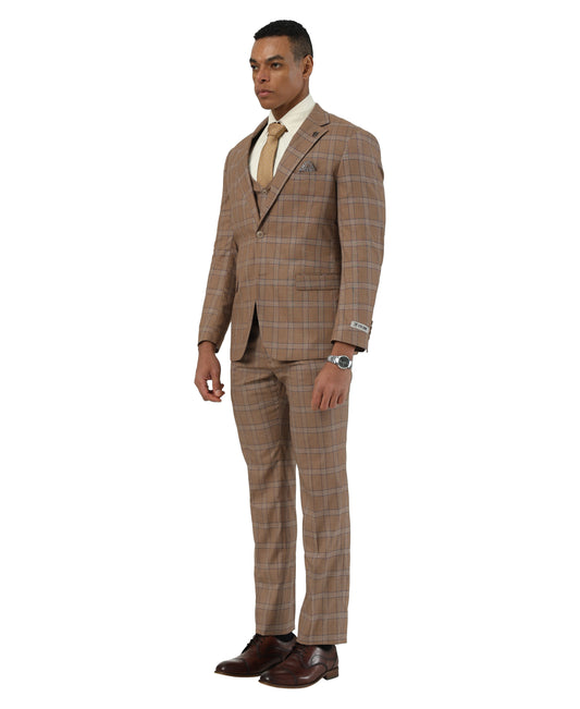 Mens-suit Plaid 3pc by Stacy Adams