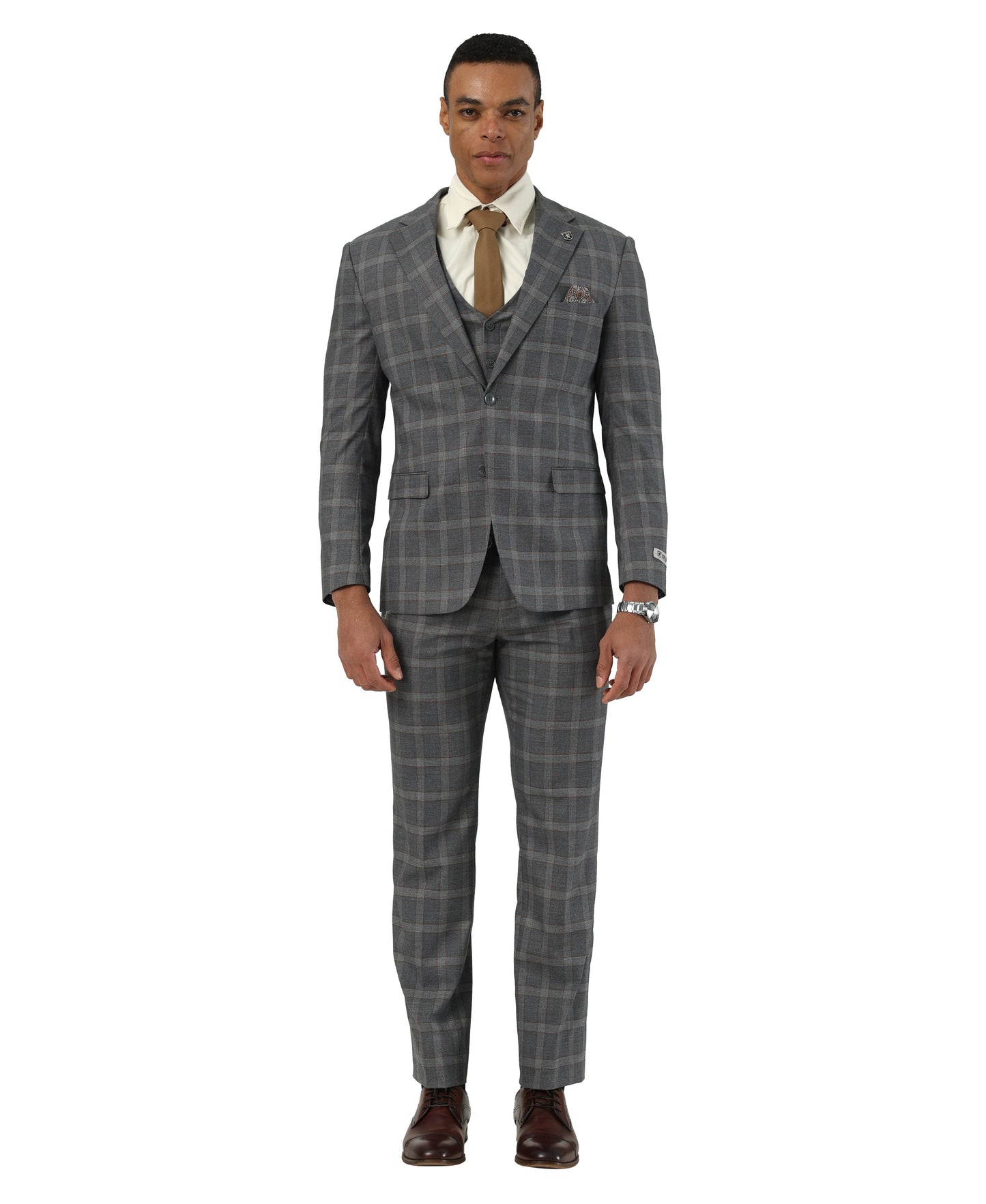 Mens-suit Plaid 3pc by Stacy Adams