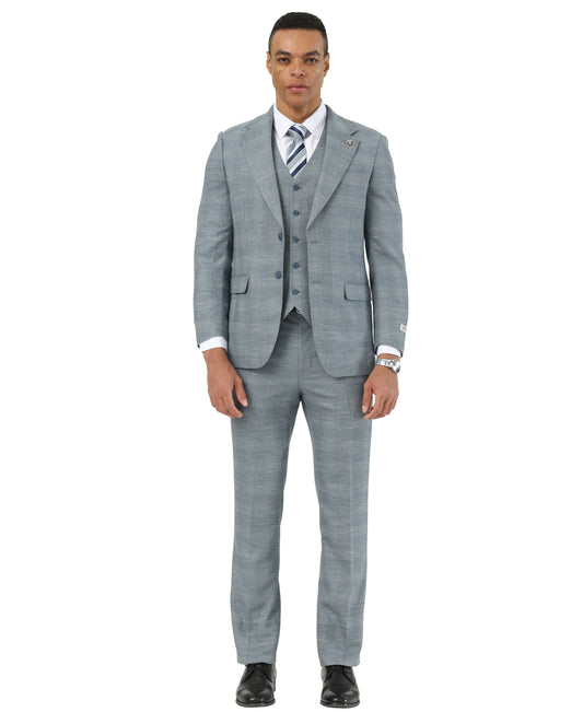Mens-suit Plaid 3pc by Stacy Adams