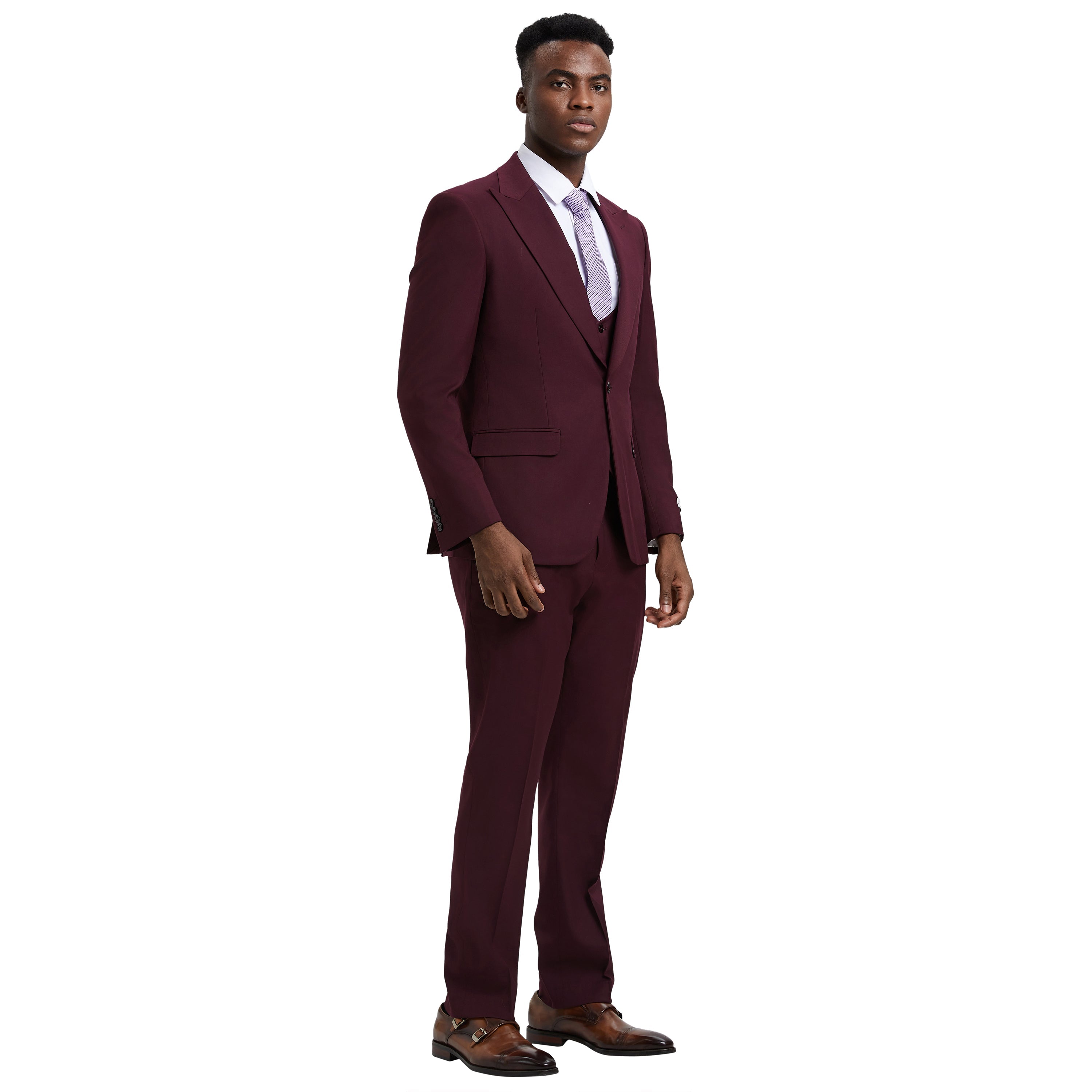 Men's   Hybrid-Fit 3pc Suit Set, Jacket Vest and Pants