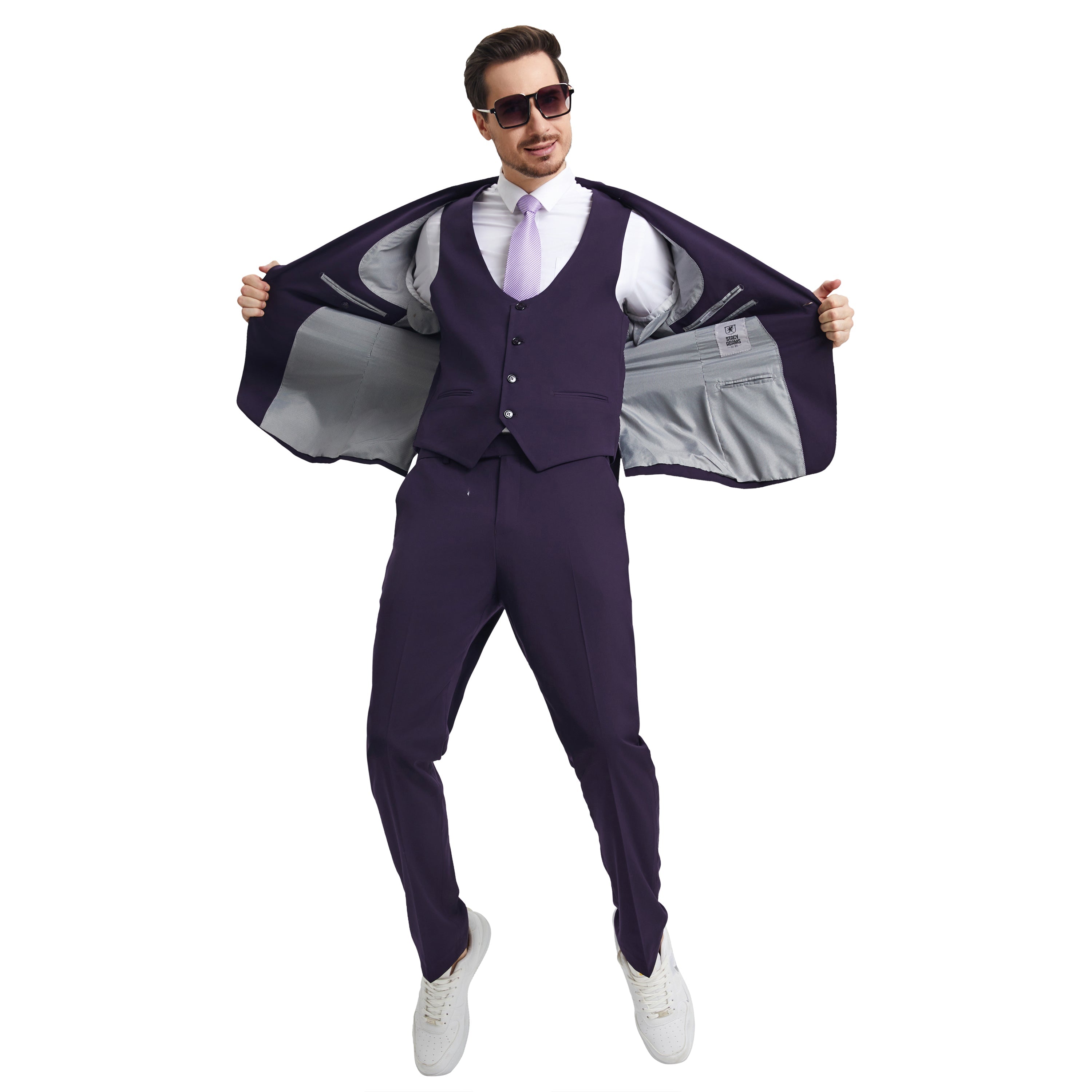 Men's   Hybrid-Fit 3pc Suit Set, Jacket Vest and Pants
