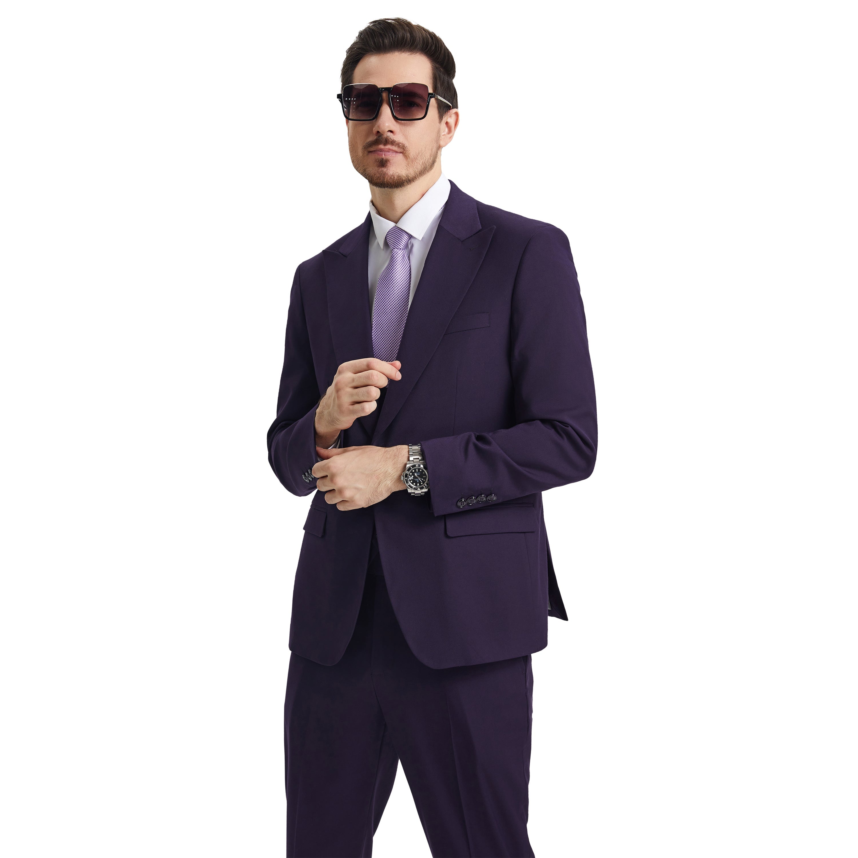 Men's   Hybrid-Fit 3pc Suit Set, Jacket Vest and Pants