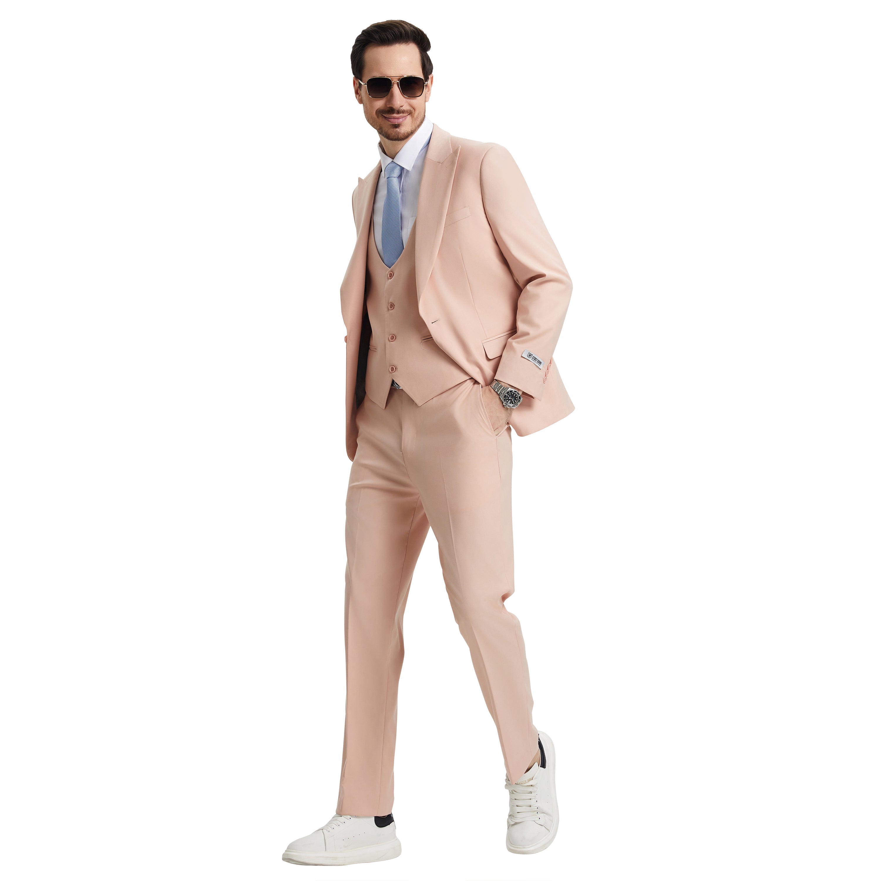 Men's   Hybrid-Fit 3pc Suit Set, Jacket Vest and Pants