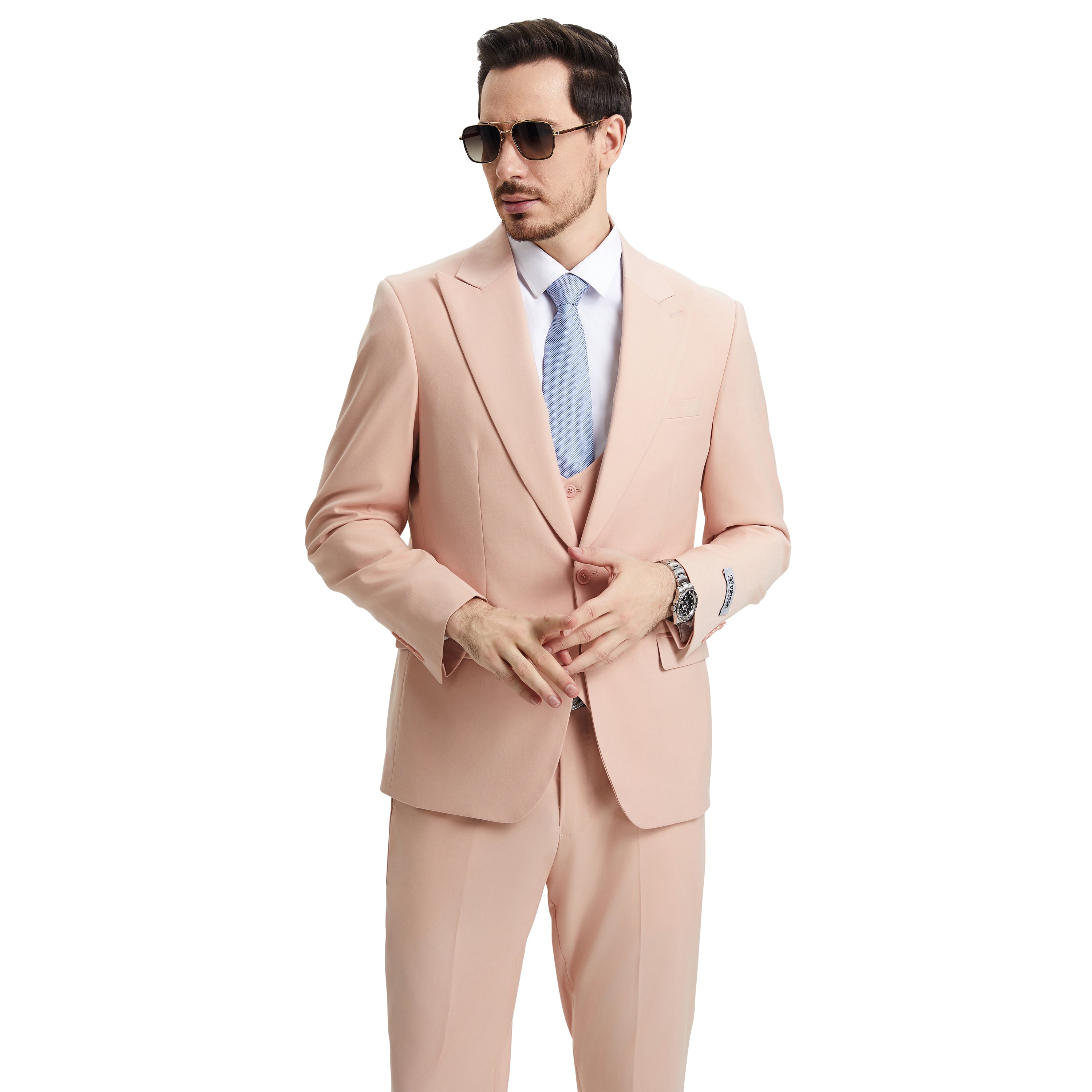 Men's   Hybrid-Fit 3pc Suit Set, Jacket Vest and Pants